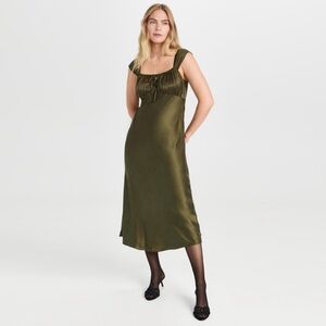 NWT Madewell Square Neck Midi Dress - Expedition Green - Size 10